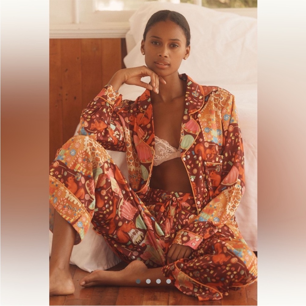 NWT ANTHROPOLOGIE KAREN MABON SWEET AS A NUT CLASSIC PAJAMA SET